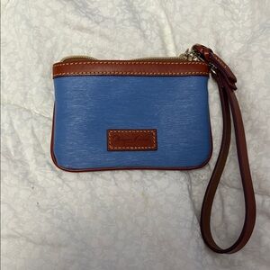 Dooney & Bourke Blue and Brown Wristlet